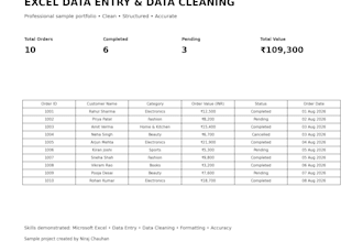 do accurate data entry, excel data cleaning and data formatting