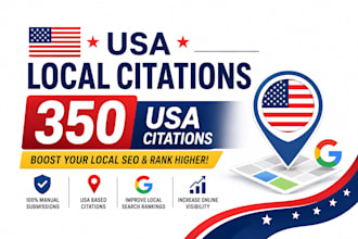 do 350 USA local citations and directory submission