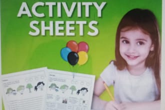 design cute preschool worksheets and activity sheets