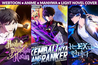 draw webtoon anime light novel cover illustration manhwa manga book cover art