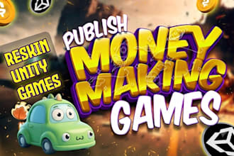 reskin and publish 6 high quality unity games for google play