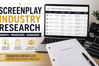 research literary agents, producers and managers for your screenplay or film