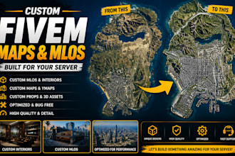 create custom fivem mlo, maps, interiors, ymaps and props, 3d environment