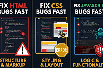 fix HTML CSS javascript bugs and issues