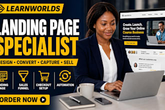 design learnworlds landing page, learnworlds sales page learn worlds expert