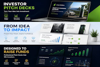 design a professional investor pitch deck and startup presentation