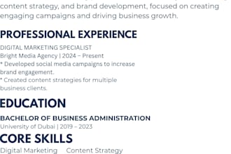 design a professional CV or resume