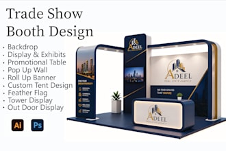 design trade show booth and backdrop for your exhibition