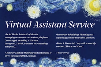 be your virtual assistant for social media management and customer support