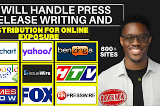 handle press release writing and distribution for online exposure
