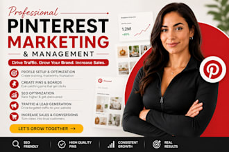 do pinterest marketing, SEO, account management and traffic growth