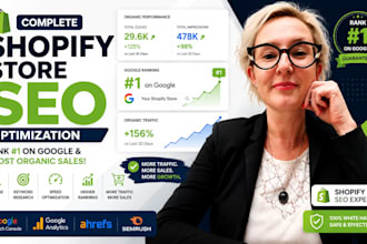 do complete shopify store seo optimization to rank google page 1