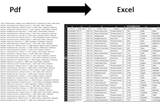 convert data into excel sheet