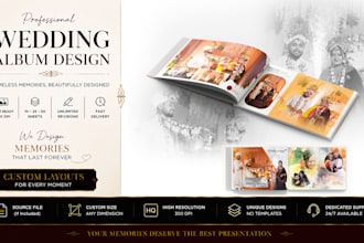 design premium wedding albums with professional layouts