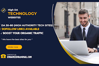 publish tech blog on da50 tech niche with tech backlinks