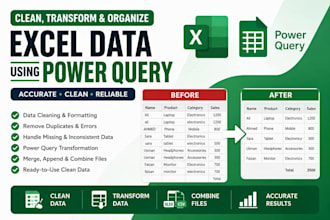 clean and transform excel data using power query
