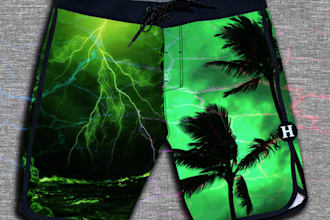 create allover print patterns for swimwear and beach shorts