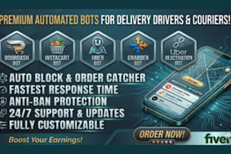 create uber reactivation bot, doordash bot, instacart bot, uber bot, grabber bot