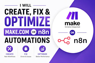 create, fix, and optimize make or n8n automations