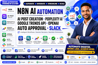 n8n ai post creation perplexity ai google trends API openai auto approval slack