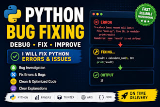 fix python bugs, errors and issues in your code