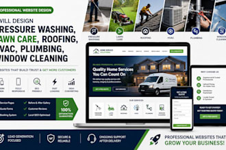 do pressure washing, lawn care, roofing, hvac, plumbing window cleaning website