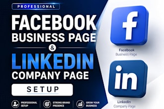create and setup facebook business page and linkedin company page
