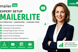 design mailerlite email marketing automation, campaigns and landing page