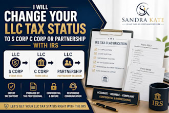 change your llc tax status to s corp c corp or partnership with irs