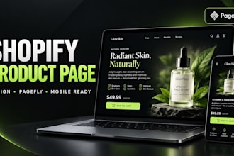 design a shopify product landing page with pagefly