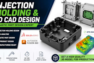 injection mold plastic part dfm analysis fusion 360 solidworks 3d product design