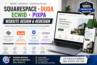 design modern squarespace duda ecwid pixpa website redesign website development
