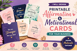 design printable affirmation and motivational cards for your business