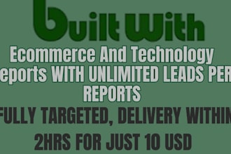 provide shopify or any tech stack reports using builtwith pro