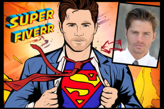 draw you into superhero comic book pop art cartoon