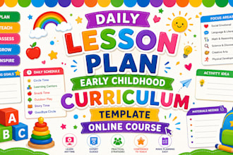 create daily lesson plan, early childhood curriculum, template, online course