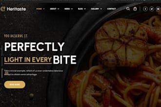 design restaurant website cafe pizza coffee grocery ice cream food menu website