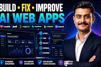 build, fix, improve web app with lovable, bolt, replit, supabase, cursor, base44