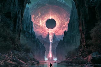 create dark fantasy art illustration for albums cover