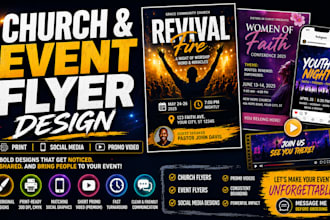 design your church event flyer, social post, and promo video