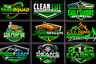 do agriculture tree landscape and lawn care logo