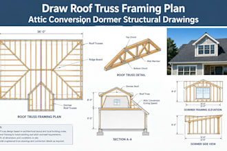 draw roof truss framing plan attic conversion dormer structural drawings