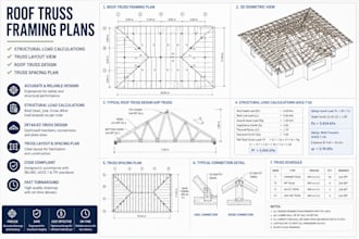 roof truss framing plans structural load calculations truss layout spacing plan