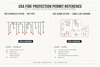 design USA fire protection and fire alarm systems for texas and ohio permits