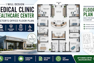 design medical clinic, healthcare center, doctors office floor plan