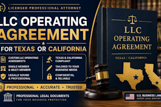 draft llc operating agreement for texas and california