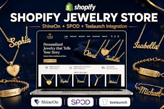 design a custom jewelry shopify store and shineon pod jewelry website
