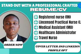 write and edit nursing, medical and healthcare CV or resume