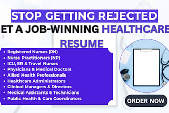 write an ats optimized resume for rn and healthcare professionals