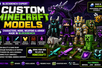 make custom minecraft characters, mobs, weapons and armor in blockbench